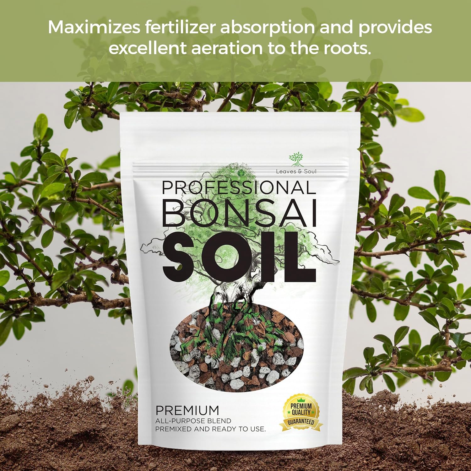 Complete Bonsai Care Bundle – Extra Large 8.2QT Premium Soil Mix + Liquid Fertilizer 3-1-2 Concentrate 8oz – Fast Drainage, Root Support & Nutrient Boost for Healthy Bonsai Trees