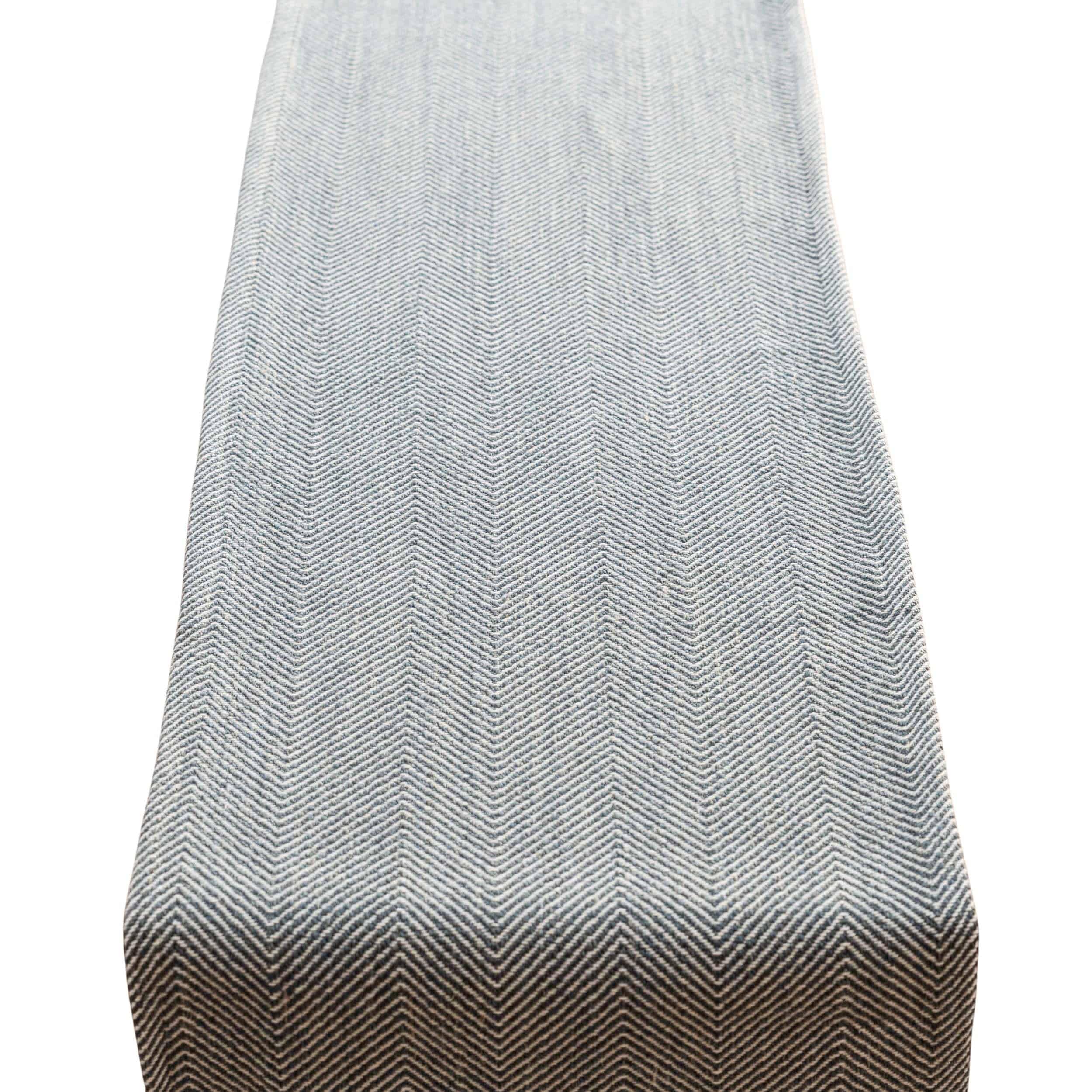 Faux Wool Linen Blend Herringbone Table Runner. Minimalist Modern Navy Blue Kitchen Accessory. Available in Two Sizes (30cm x 180cm)
