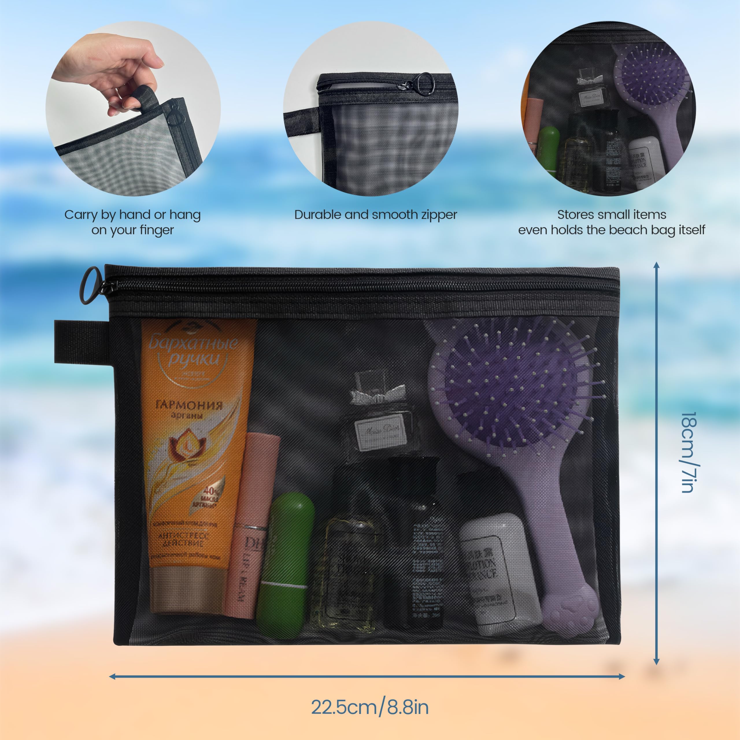 1 sztuka torba plażowa + kosmetyczka, xxl damska torba