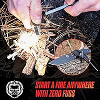 Vista 4 de Holtzman's Gorilla Survival Bloodline - Cuchillo de hoja fija con funda, acero de alto carbono 1095 de espiga completa, cuchillo de caza y bushcraft