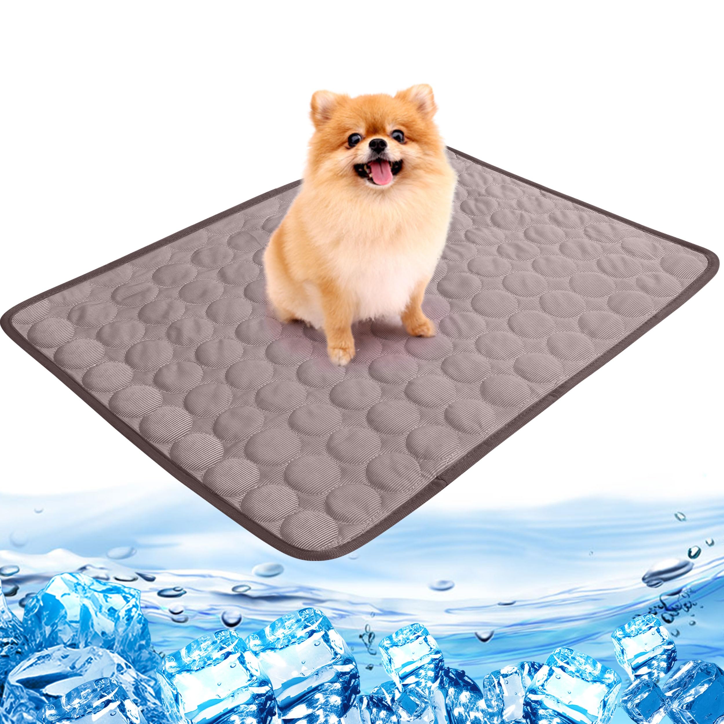 Heflashor Dog Cooling Mat Large 150 * 100cm,Anti-Slip Pet Cooling Mat for Dog And Cat,Non-Toxic Gel Self Cooling Bed,Pets Summer Cooling Mat for Cats Puppy Rabbit Crates & Kennels(Coffee)