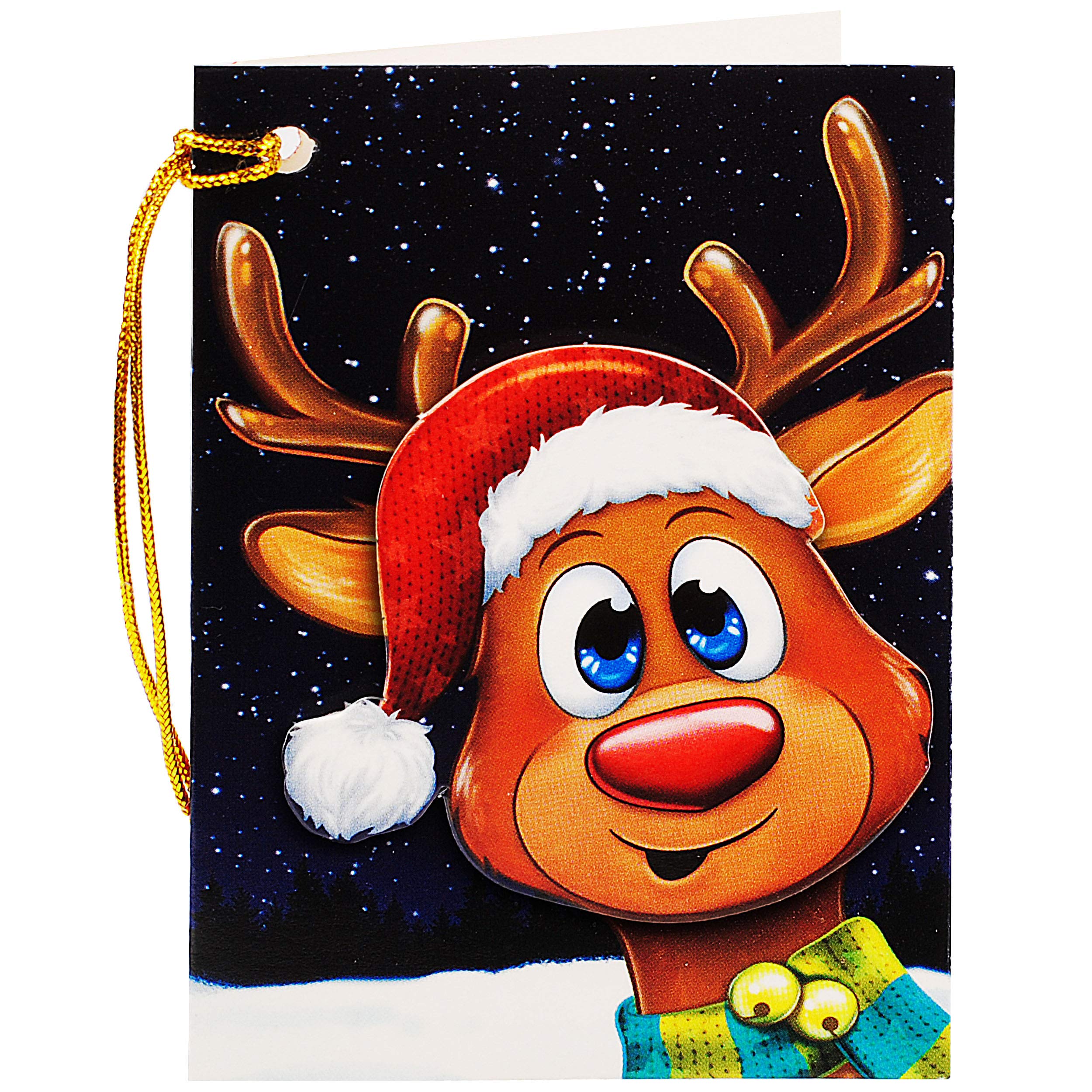 alles-meine.de GmbH 40 TLG. Set: 3D Effekt - Geschenkanhänger/Namensschild - süßes Rentier - Weihnachten - inkl. Name - Klappkarte - Anhänger Geschenkverpackung - Namens Schild..