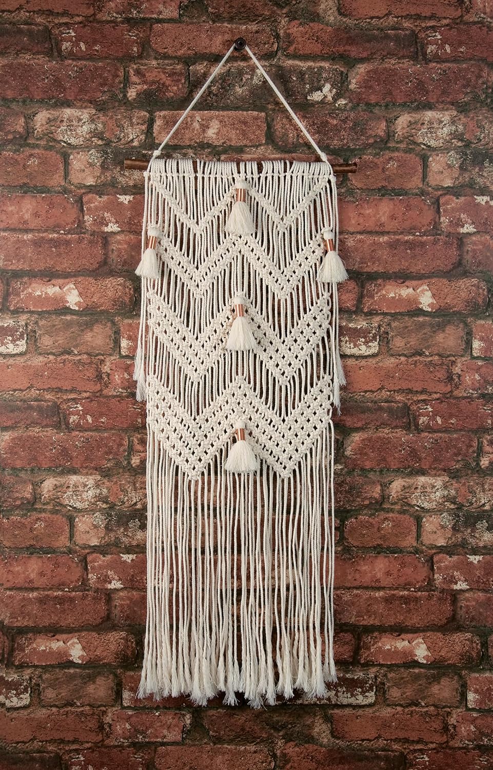 SOLID OAK Macrame Wall Hanger Kit - Chevrons & Tassels