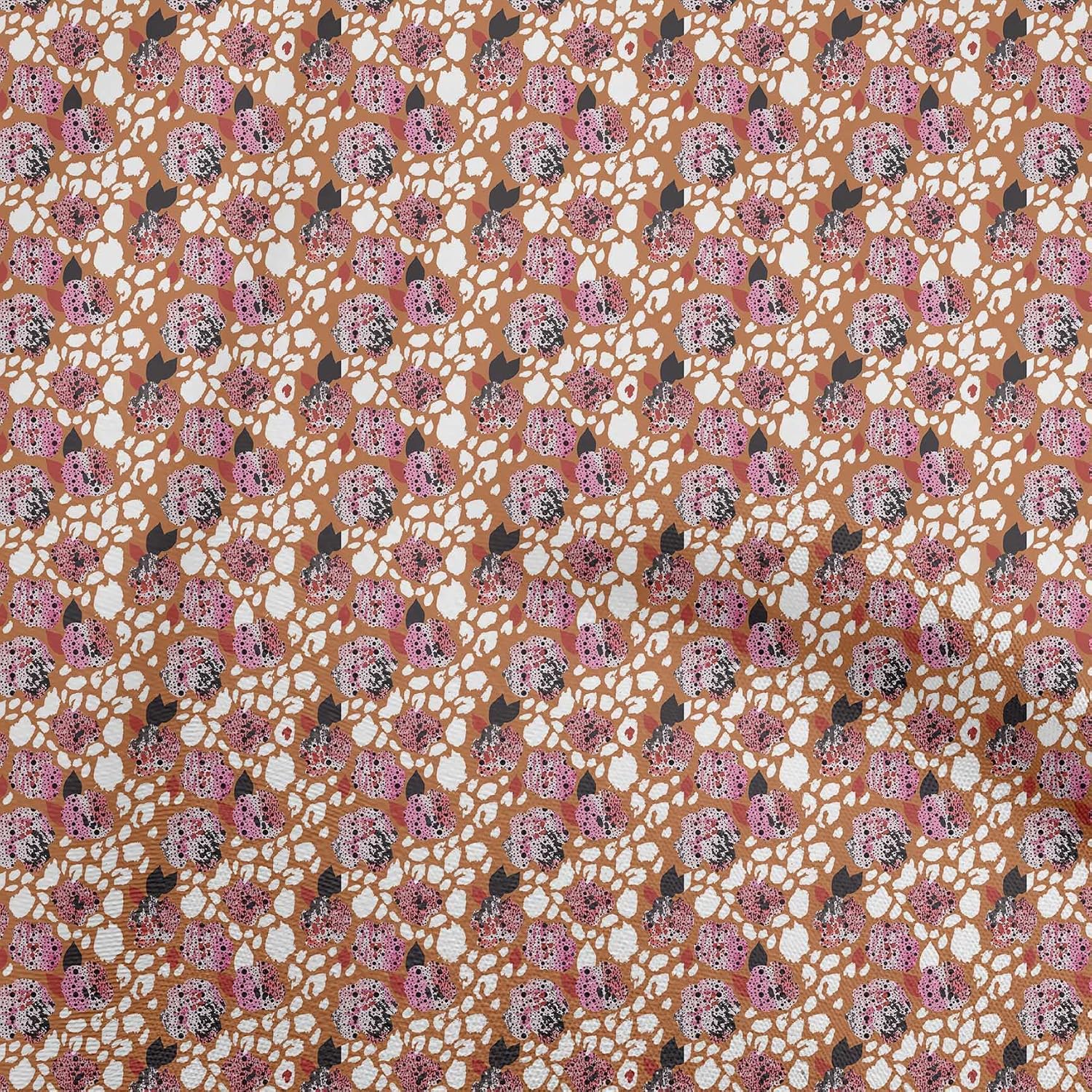 oneOone Cotton Flex Pink Fabric Texture Sewing Material Print Fabric By The Yard 40 Inch Wide