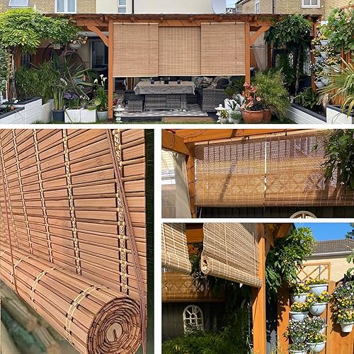 Miniatura 2 de Persianas romanas de bambú, transforma tu espacio con persianas enrollables de bambú natural, interiores y exteriores, tamaños personalizados