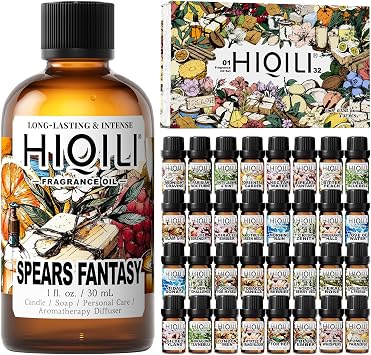 HIQILI 30ML Spears Fantasy Fragrance Oil & 5ML*32 Fragrance Oil Gift Set, for DIY, Diffuser