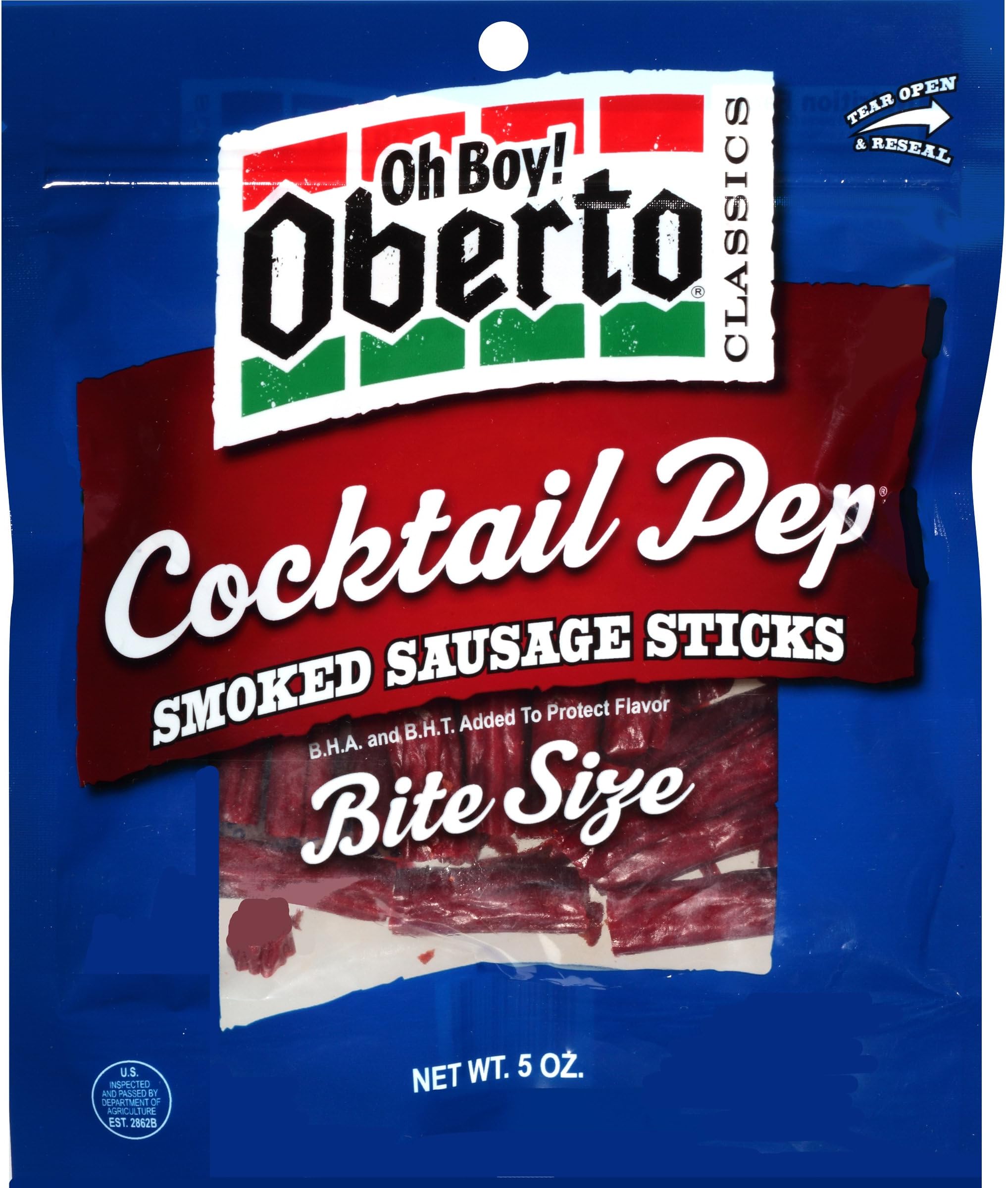 ObertoClassics Cocktail Pep Bite Size Smoked Sausage Sticks, 5 Ounce Bag (Pack of 4)