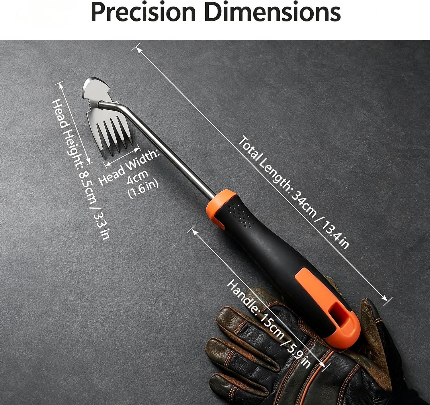 Hand Weed Remover Tool, Stainless Steel Weeder Puller with Rubber Handle, 13.3" Manual Weed Extractor for Dandelion Thistle, Lawn Vegetable Garden Backyard image 2