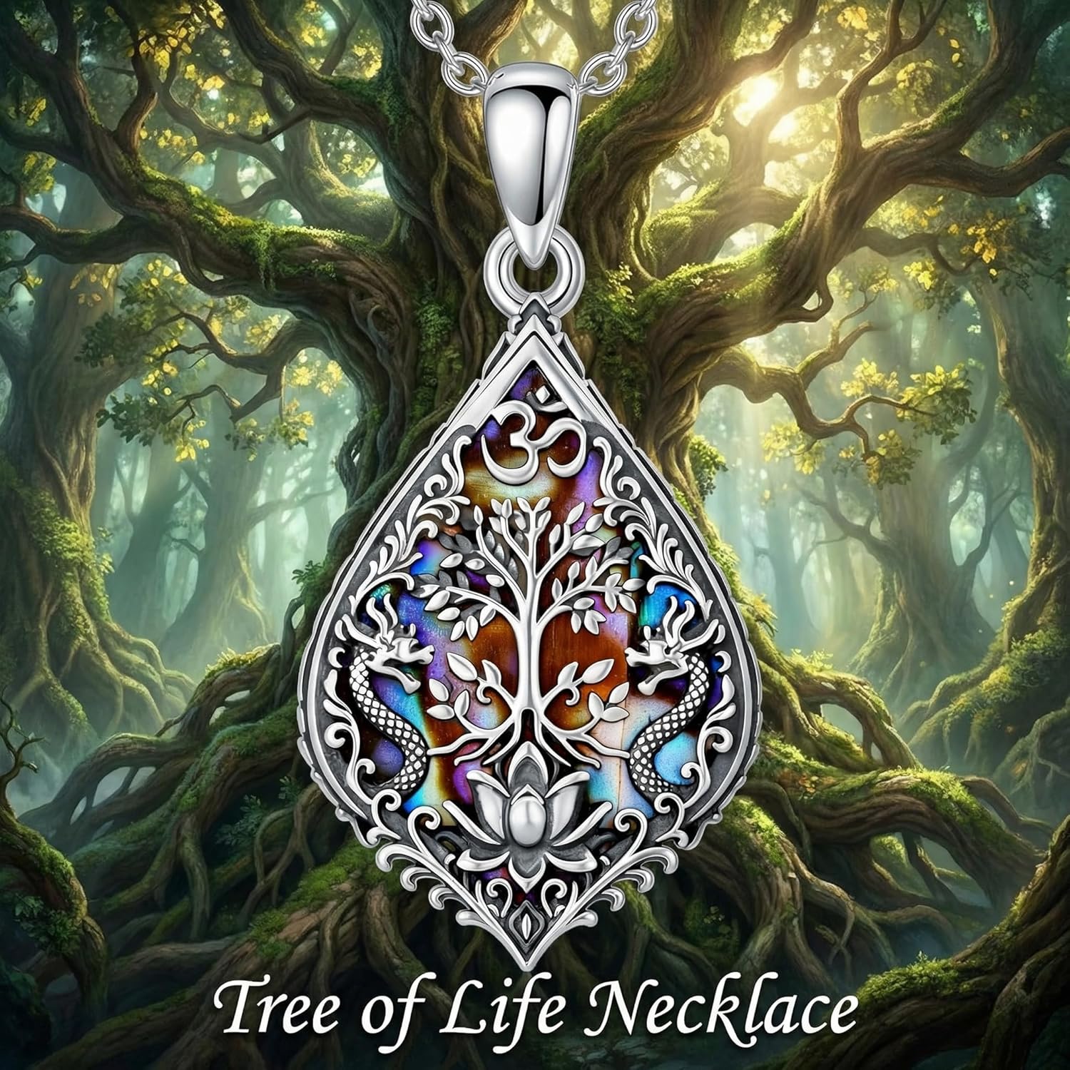 PROESS Sterling Silver Hamsa Fatima Necklace Elephant Necklace Blue eye Pendant Jewelry for Men Women Girls Boy - Image 3