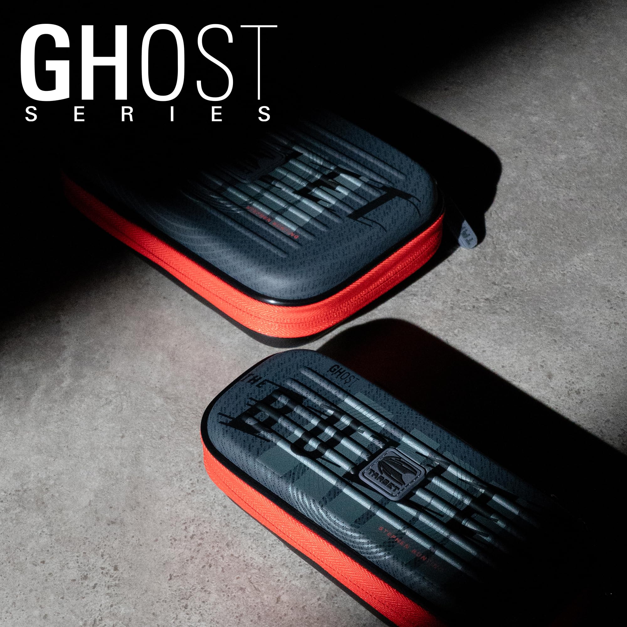 Target Darts Stephen Bunting Ghost Series Takoma Wallet – “The Bullet” etui na 3 zmontowane rzutki, czarno-białe, z zamkiem błyskawicznym, profesjonalne akcesoria do przechowywania.