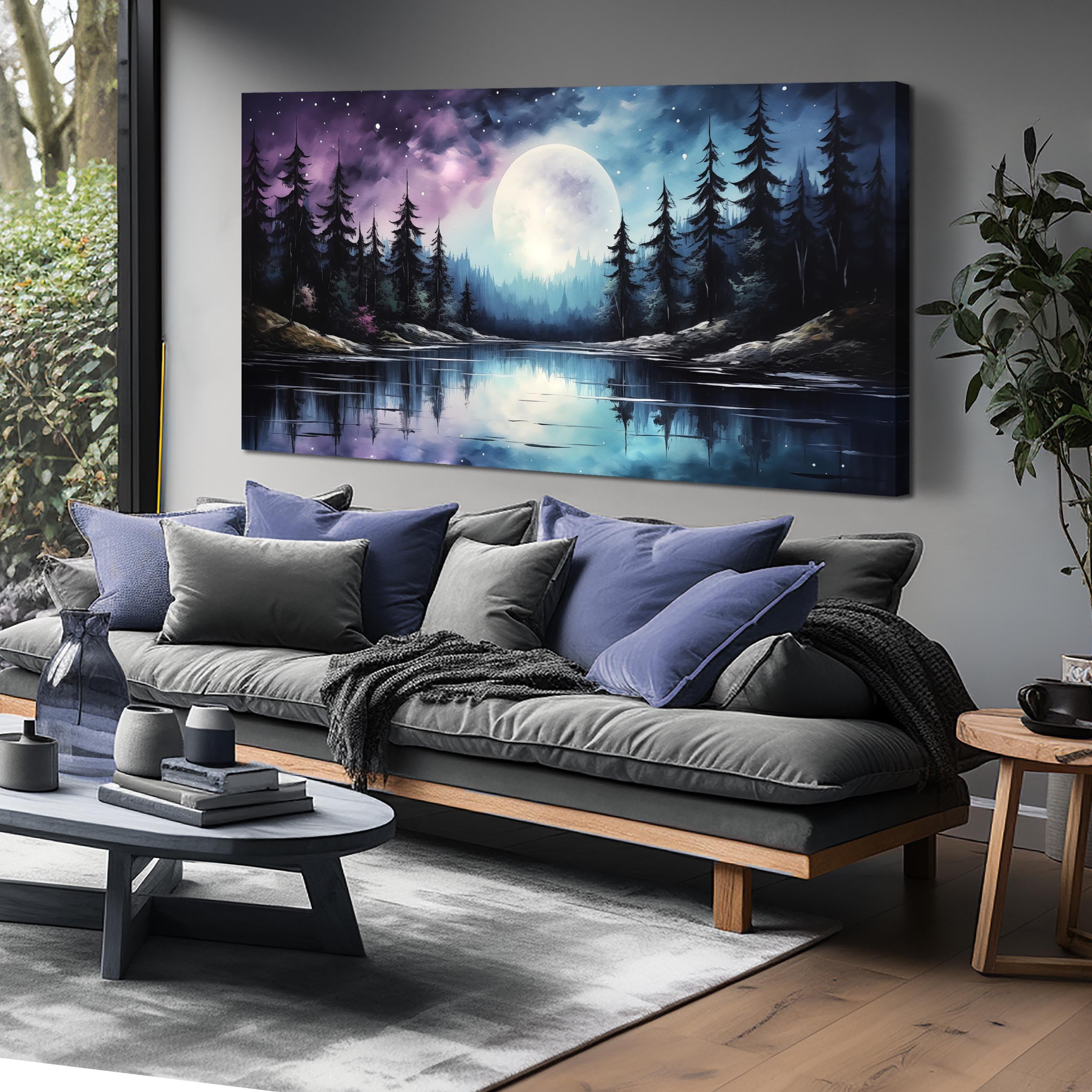 Photo 1 of AOZEMI Flowers Wall Art Canvas Botanical Plant Pictures Bedroom Leaf Wall Decor Artwork for Living Room Bathroom Office Home Kitchen 29x59