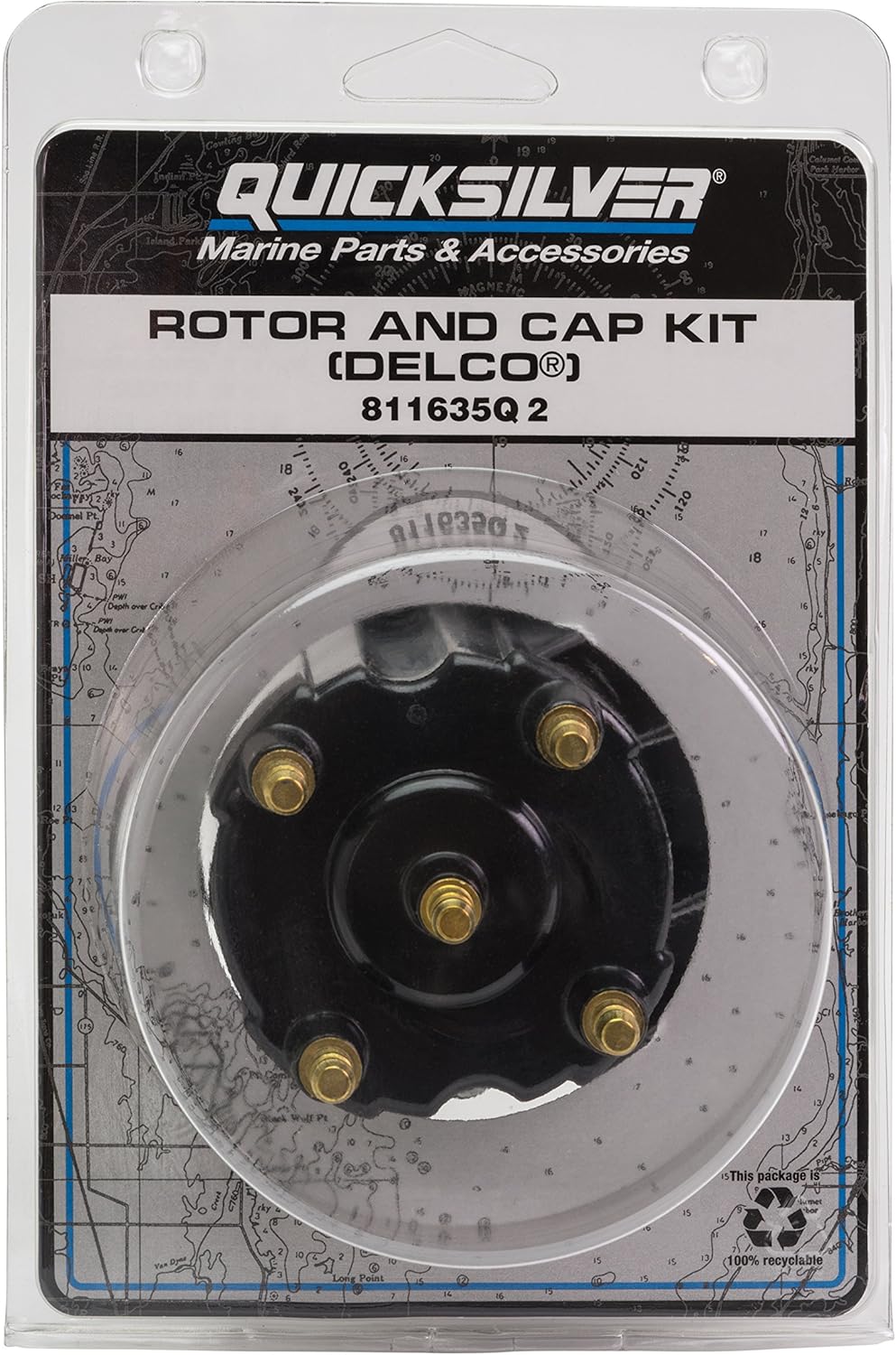 Quicksilver 811635Q2 Distributor Cap Kit for Select Marinized 4-Cylinder Engines by General Motors w/Delco EST Ignition Systems