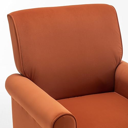 Miniatura 5 de Sillón clásico con marco de madera de abedul y cómodos reposabrazos enrollados, sillones para sala de estar, dormitorio y decoración de oficina,