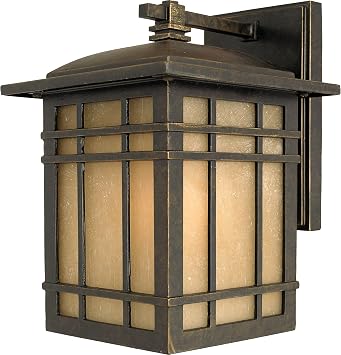 Quoizel Hillcrest 10" Outdoor Wall Lantern, Imperial Bronze | White Linen Textured Glass, Mission Style, ETL Wet Rated