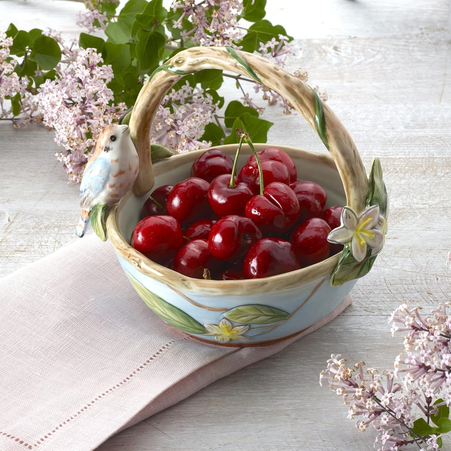 Fitz & Floyd Fitz and Floyd Toulouse Basket Bowl, 5.5-Inch, Multicolor