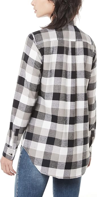 Weatherproof Vintage Womens Casual Soft Brushed Plaid Button-Down Flannel Shirt