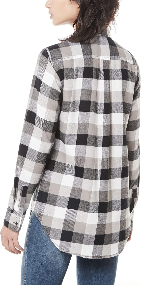 Weatherproof Vintage Womens Casual Soft Brushed Plaid Button-Down Flannel Shirt