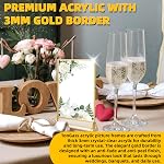 TonGass Supports de table en acrylique clair de 5"x7" avec 3mm Frontière de l'or (12-Pack), Porte-signaux transparents à double bord pour les mariages, événements, menu ou affichage de photos, support vertical Cadre photo acrylique