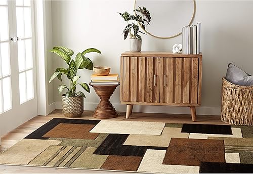 Home Dynamix Tribeca Mason - Juego de 3 alfombras (3 unidades), color marrón y verde Home Dynamix Tribeca Mason - Juego de 3 alfombras (3 unidades), color marrón y verde