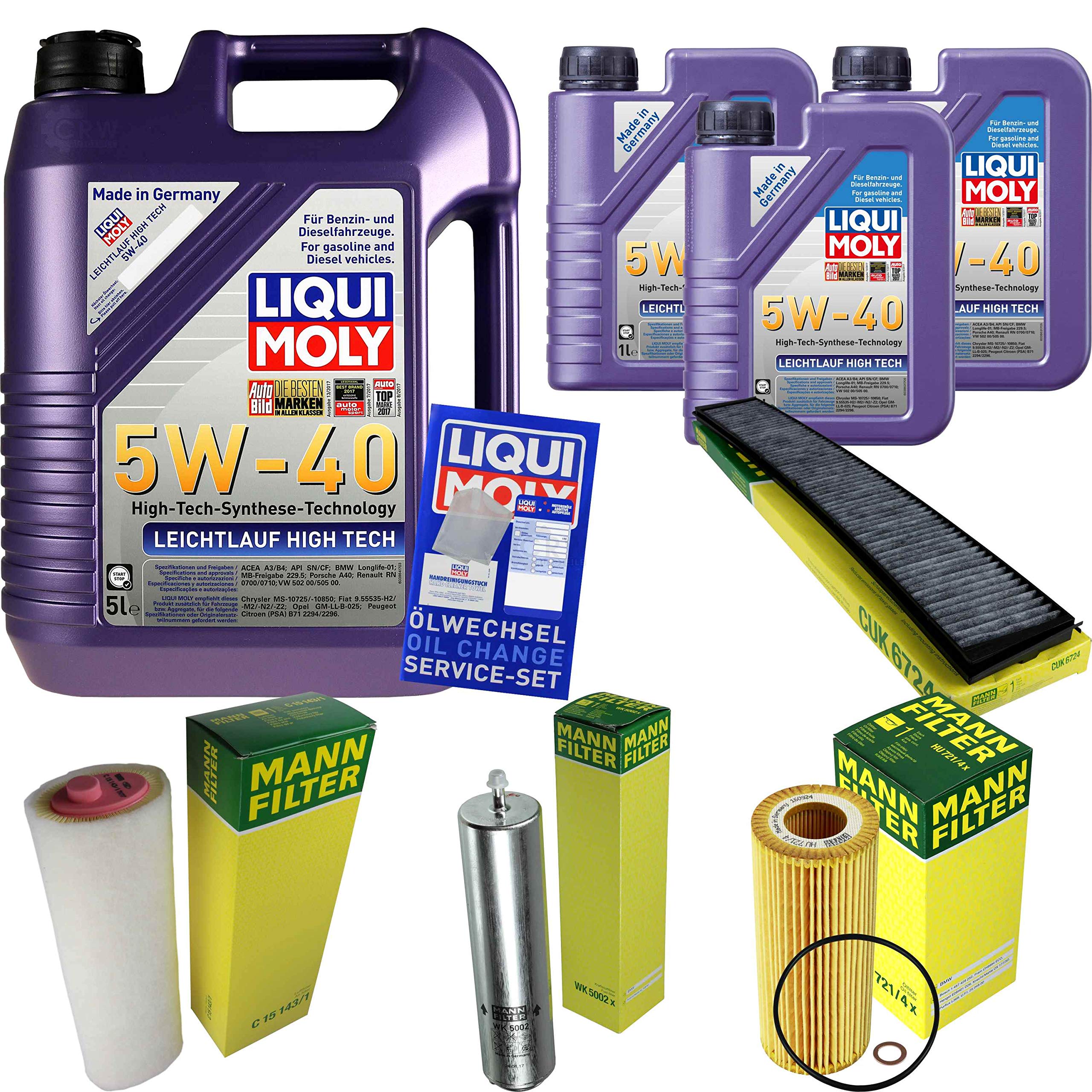 Pacchetto di ispezione 8 L LM LL High Tech 5W-40 + Pacchetto filtri Uomo 3 pezzi