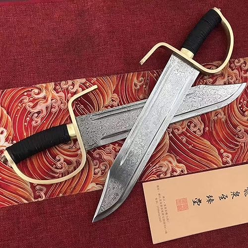 Miniatura 4 de MURASAME Espada de mariposa Chun de ala china Damasco Hoja de acero doblada afilada hecha a mano