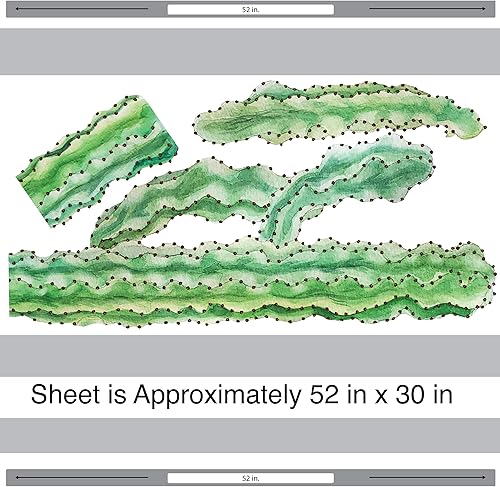 Miniatura 3 de Juego de calcomanías de pared de acuarela de cactus postre de cactus alto