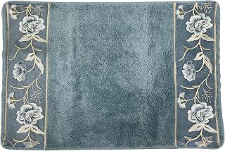 Popular Bath Dublin Rose Collection Bath Rug Blue