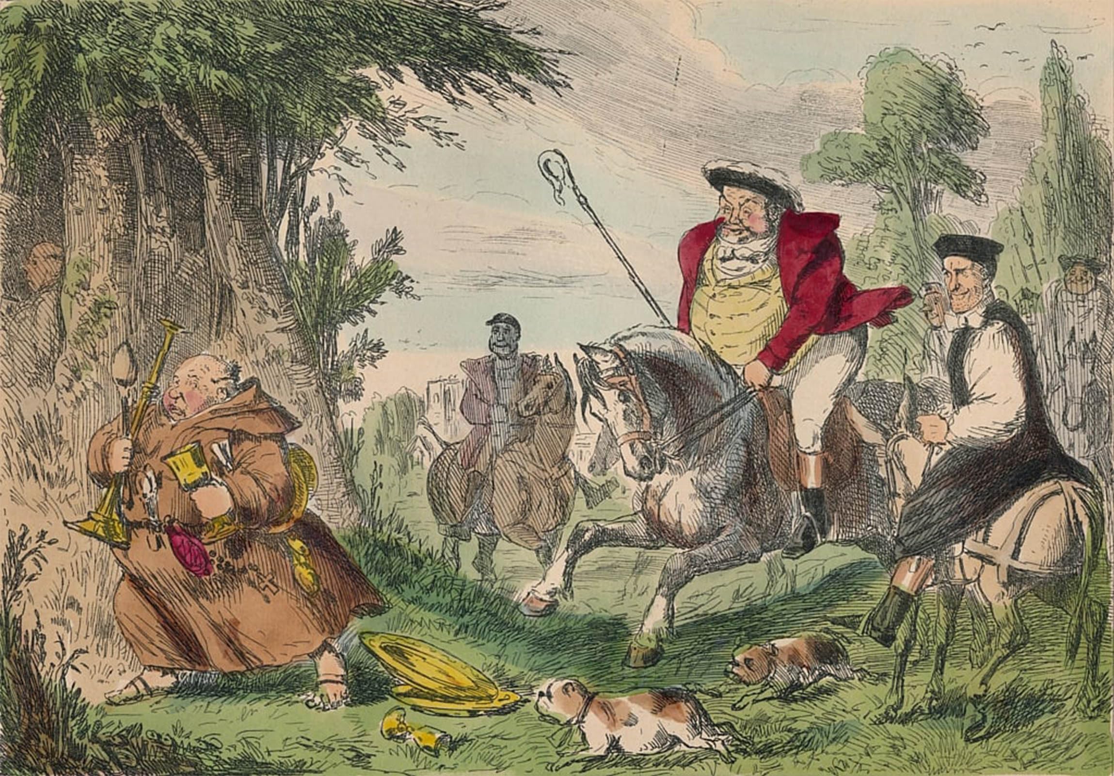 Posteriik No Frame Famous Animal Posters Vintage Picture Henry Viii Monk Hunting By Laeech Modern Wall Decor For Home Decor 60X90cm