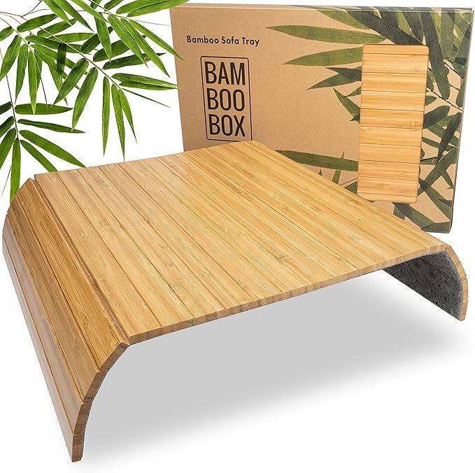 BAM BOO BOX Sofa Arm tray, Bamboo Sofa tray, Wooden Armchair tray