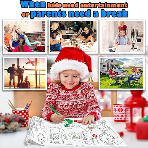 Miniatura 26 de Rollo de papel de dibujo para colorear adhesivo sin ensuciar, divertida actividad terapéutica relajante para niños pequeños, niños y adultos