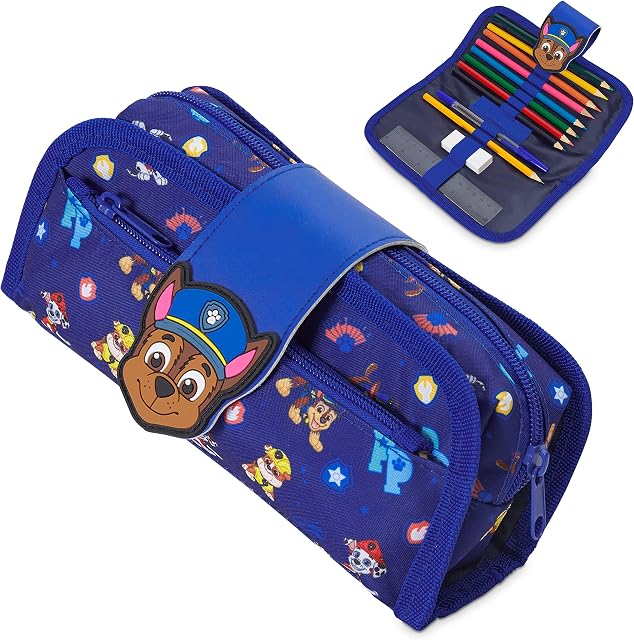 Paw Patrol Boys Pencil Case, Kids Pencil Case with Stationery