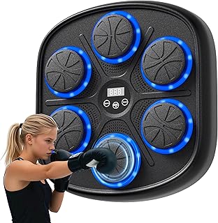 Music Boxing Machine for Kids & Adults, Smart Bluetooth Sounding Punch Machine 9 Modes & 9 Speeds, Wall Mounted Boxing Trainer for Home,Office and Gym with Boxing Gloves