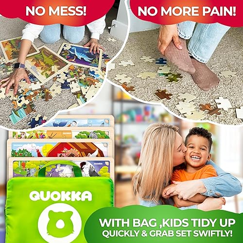 Miniatura 2 de QUOKKA Juego de 4 rompecabezas para niños de 4 a 6 años  24 piezas de rompecabezas de madera para niños de 3 a 5 años  África Ocean Animals Farm