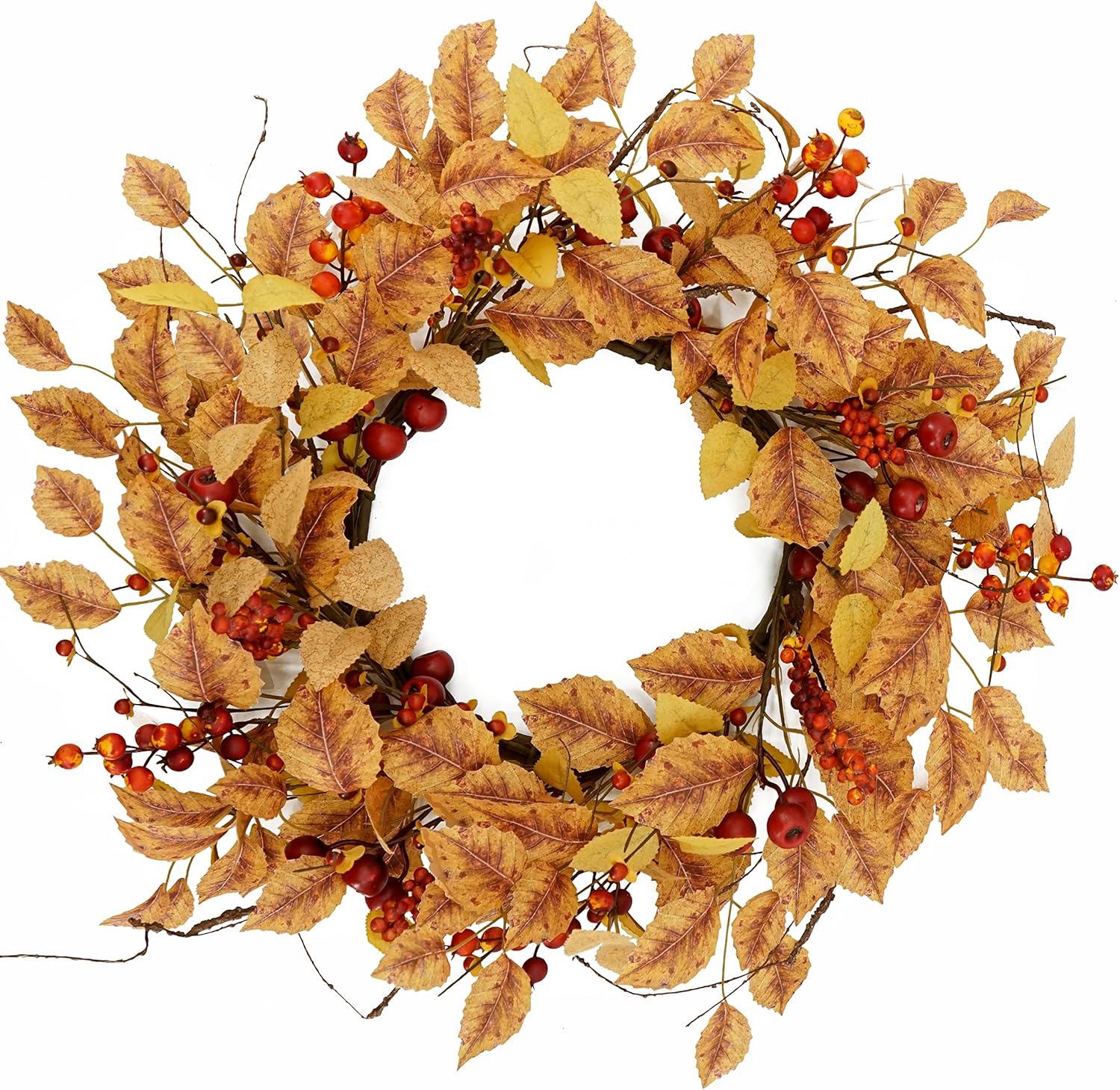 20 inch Artificial Fall Wreaths for Front Door Autumn