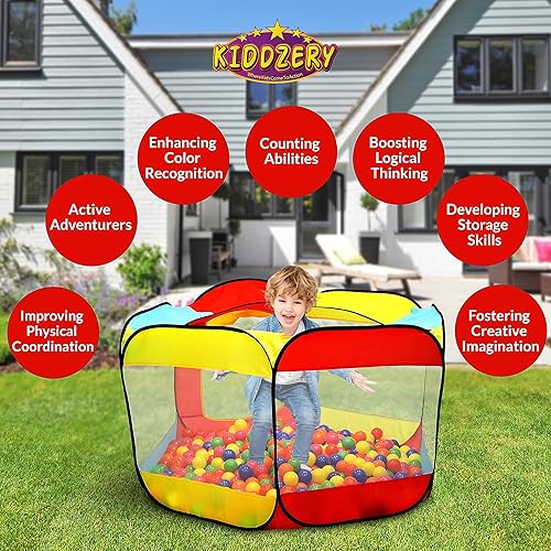 Miniatura 7 de Tienda de juegos para niños pelotero de Kiddey casa de 6caras para niños Rellenar con bolas bolas de plástico no incluidas o usar como una tienda de