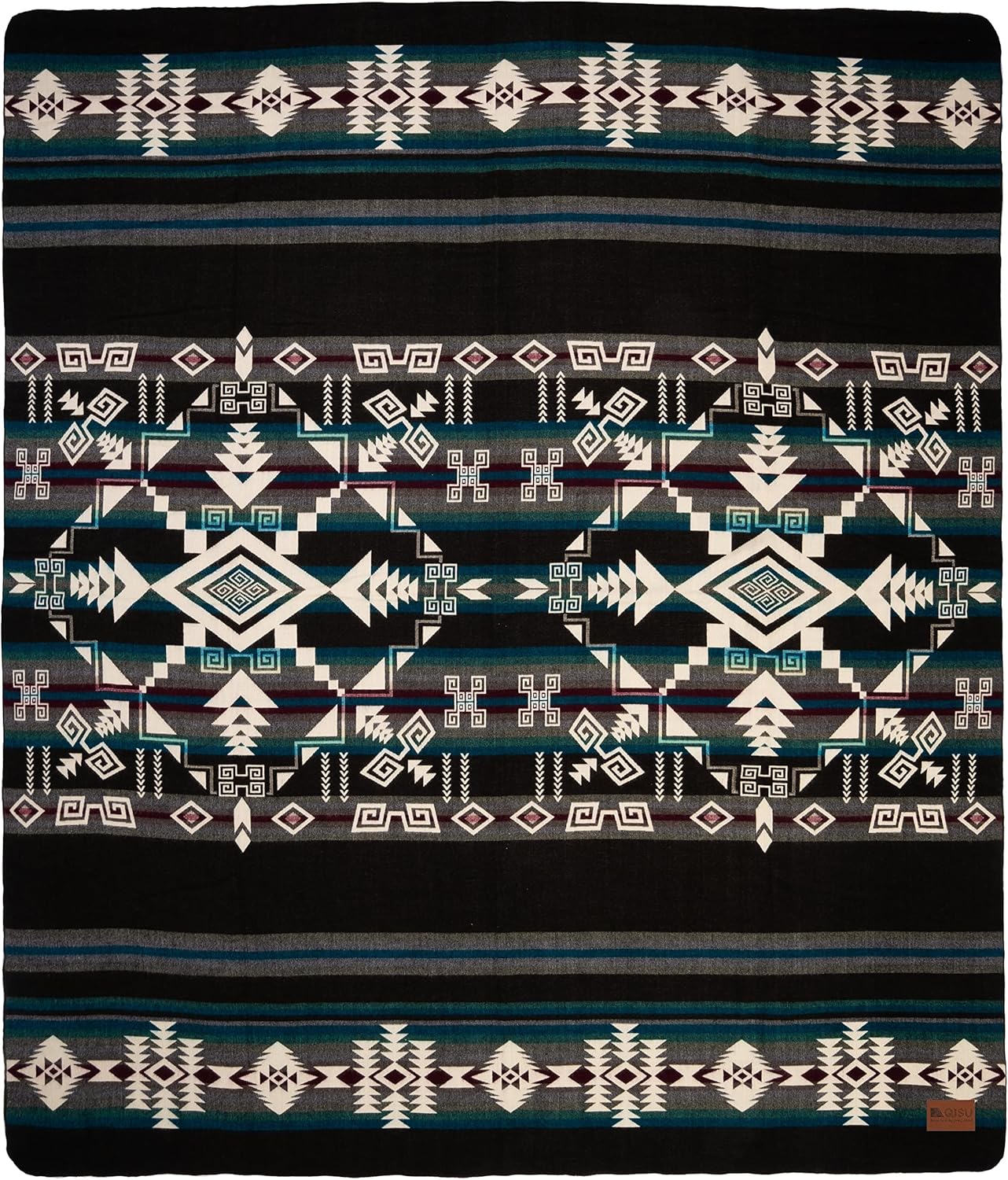 QISU Wool Blanket Throw | Large, Beautiful, Warm, Handmade in Ecuador by Local Artisans |94″ x 78″|Ultra-Soft, Hypoallergenic & Breathable | Non-Itchy or Scratchy Fabric (Jacamars Green) - Image 2