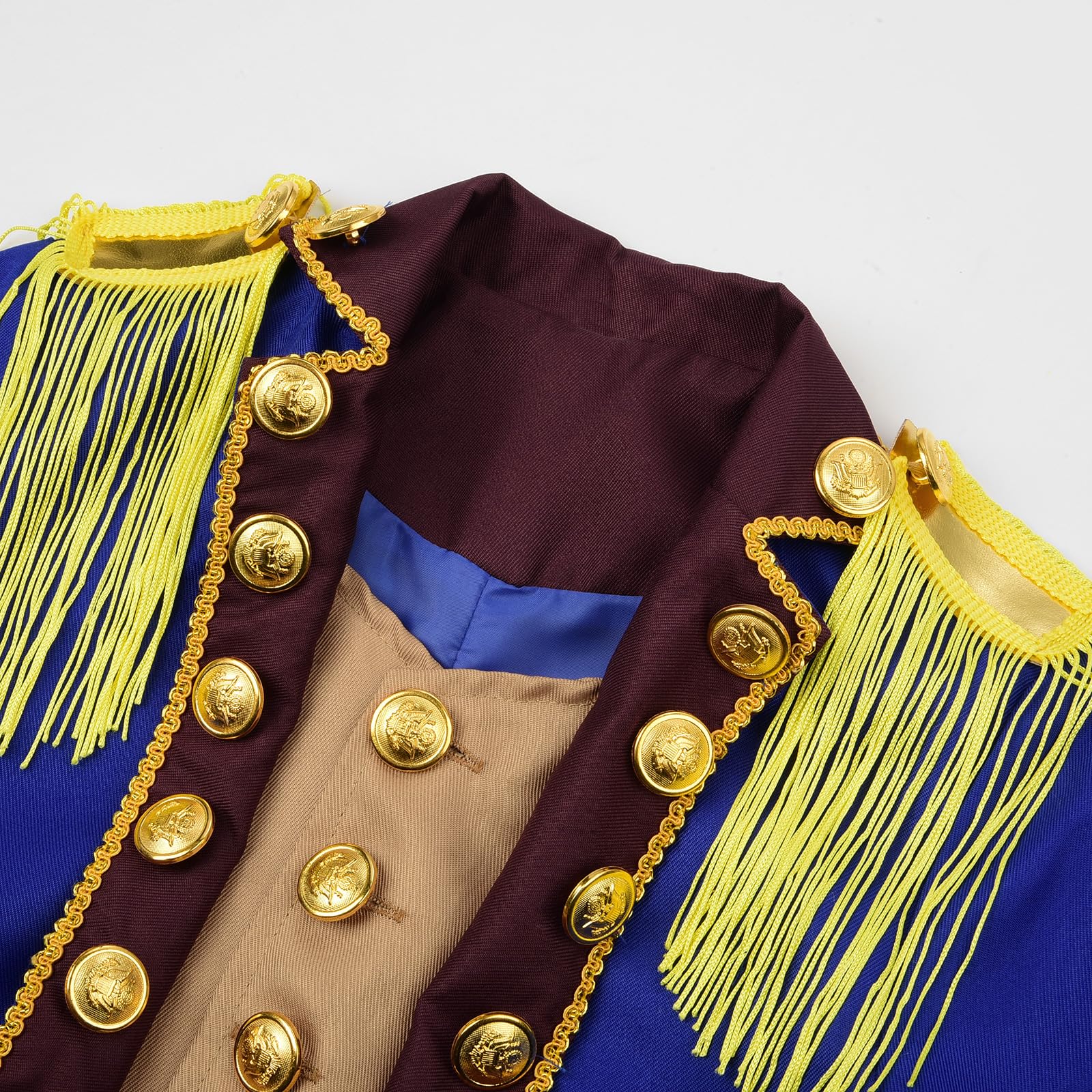 JerrisApparel Disfraz colonial para niños, disfraz de George Washington Hamilton, guerra revolucionaria, Halloween