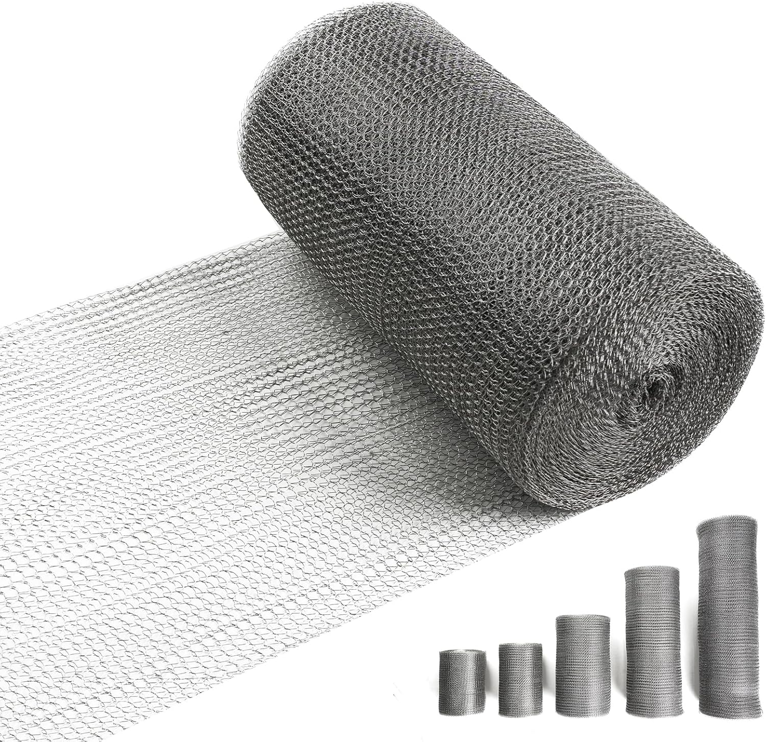 8" X 50 ft Wire Mesh Roll for Rodent Stainless Steel Mesh for Mice | Stainless Steel Wool Metal Mesh Roll for Hole Fill Fabric Gap Blocker Rodent Mesh for Plant Garden House and DIY