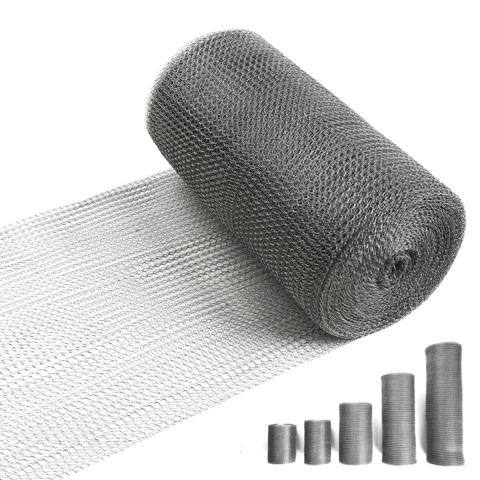 8" X 50 ft Wire Mesh Roll for Rodent Stainless Steel Mesh for Mice