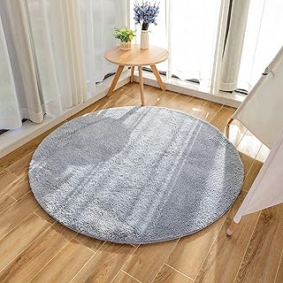 HEXIN tappeti rotondi sono adatti per i moderni tappeti anti-spargimento di soggiorni e camere da letto. Il tappeto rotondo shag ti fa sentire più caldo (grigio, 100x100cm)