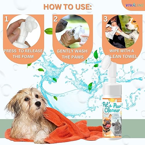 Miniatura 6 de Espuma limpiadora de patas para perros y gatos con cepillo de silicona mejorado, sin esfuerzo, limpieza rápida, diseño de botella fácil de usar,