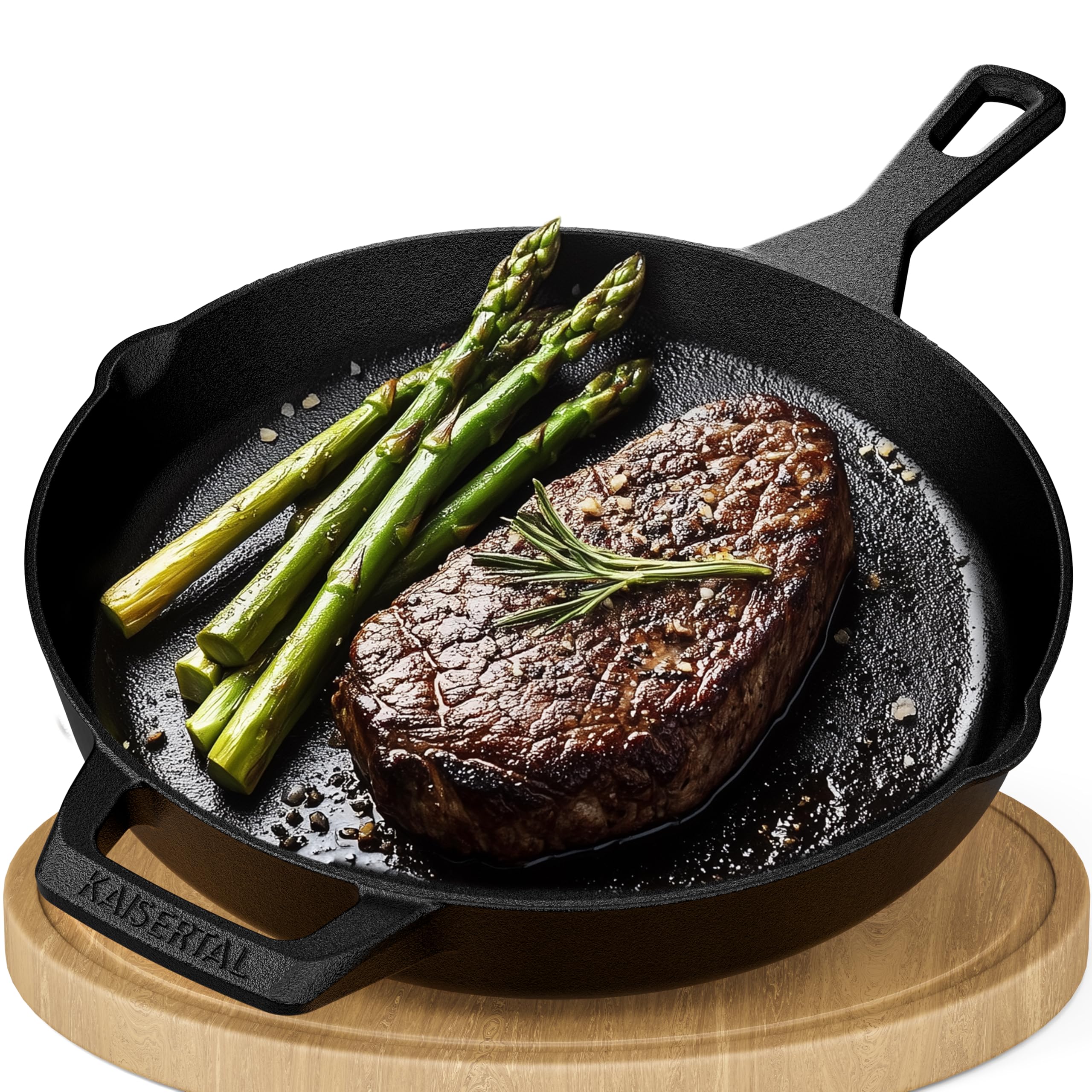 SANTOS vierkante grillpan - 29x29cm - gietijzeren pan met afneembaar handvat - braden, grillen - vierkante gietijzeren pan - oven-, gas- en houtskoolgrill