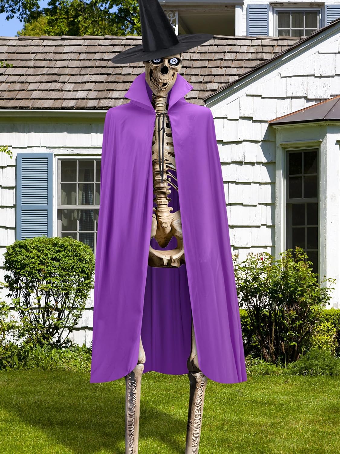 Mepase 2個 12フィート スケルトンアクセサリー ハロウィン 魔女 コスチューム ケープ 帽子付き スケルトン 衣類アクセサ