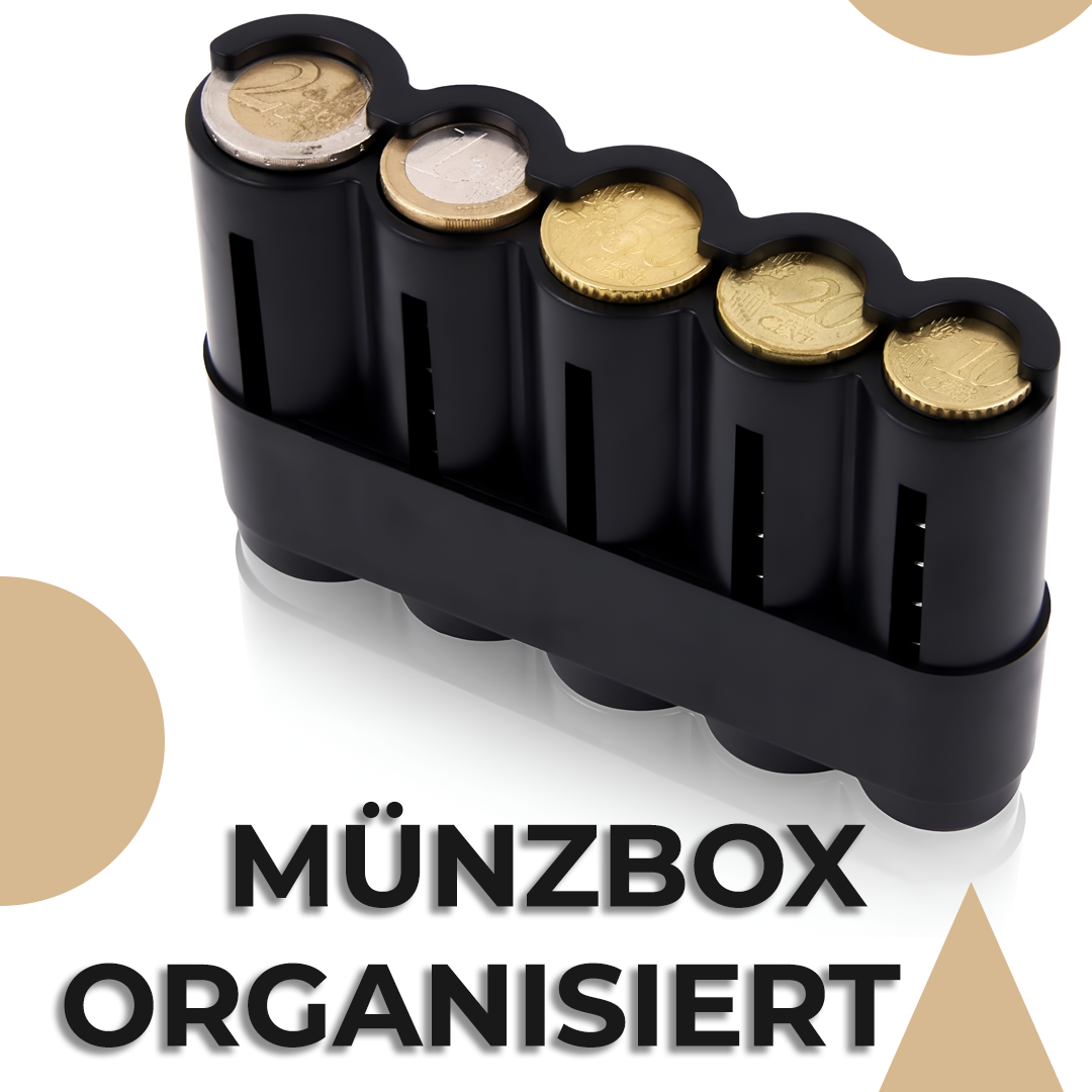 2x Münzbox Für Kleingeld - Praktischer Münzsammler Mit 5 Fächern