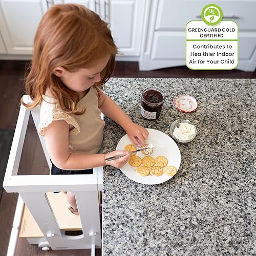 Miniatura 6 de Little Partners Torre Plegable para Niños Pequeños, Torre de Aprendizaje Explore 'N Store Montessori Torre de Cocina de Pie con Plataforma de