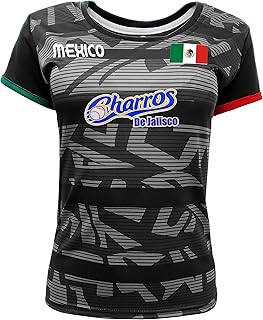 Women Jersey Mexico Charros de Jalisco 100% Polyester Black/Grey (X-Large)