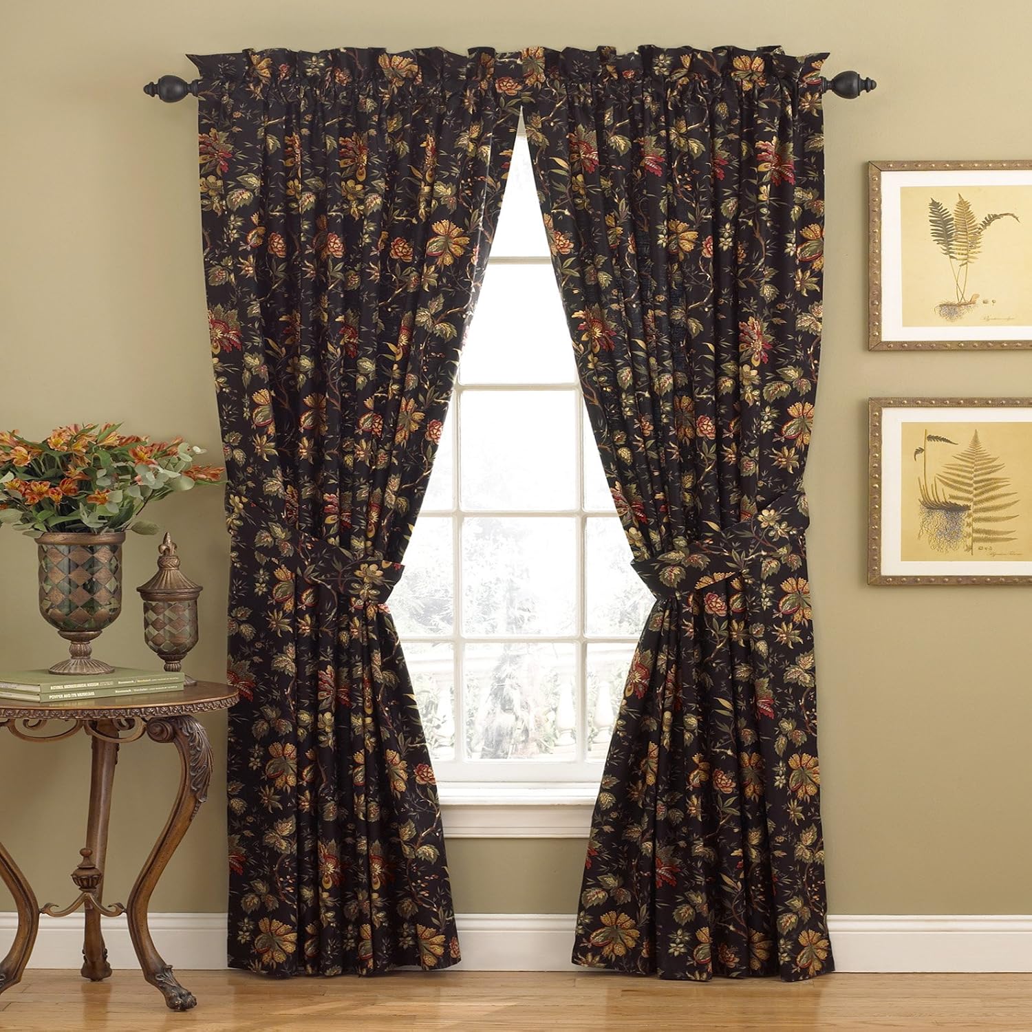 Waverly Felicite Floral Rod Pocket Window Curtain for