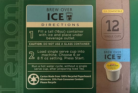 HEB Lemon Iced Tea 12 single cup (servings)