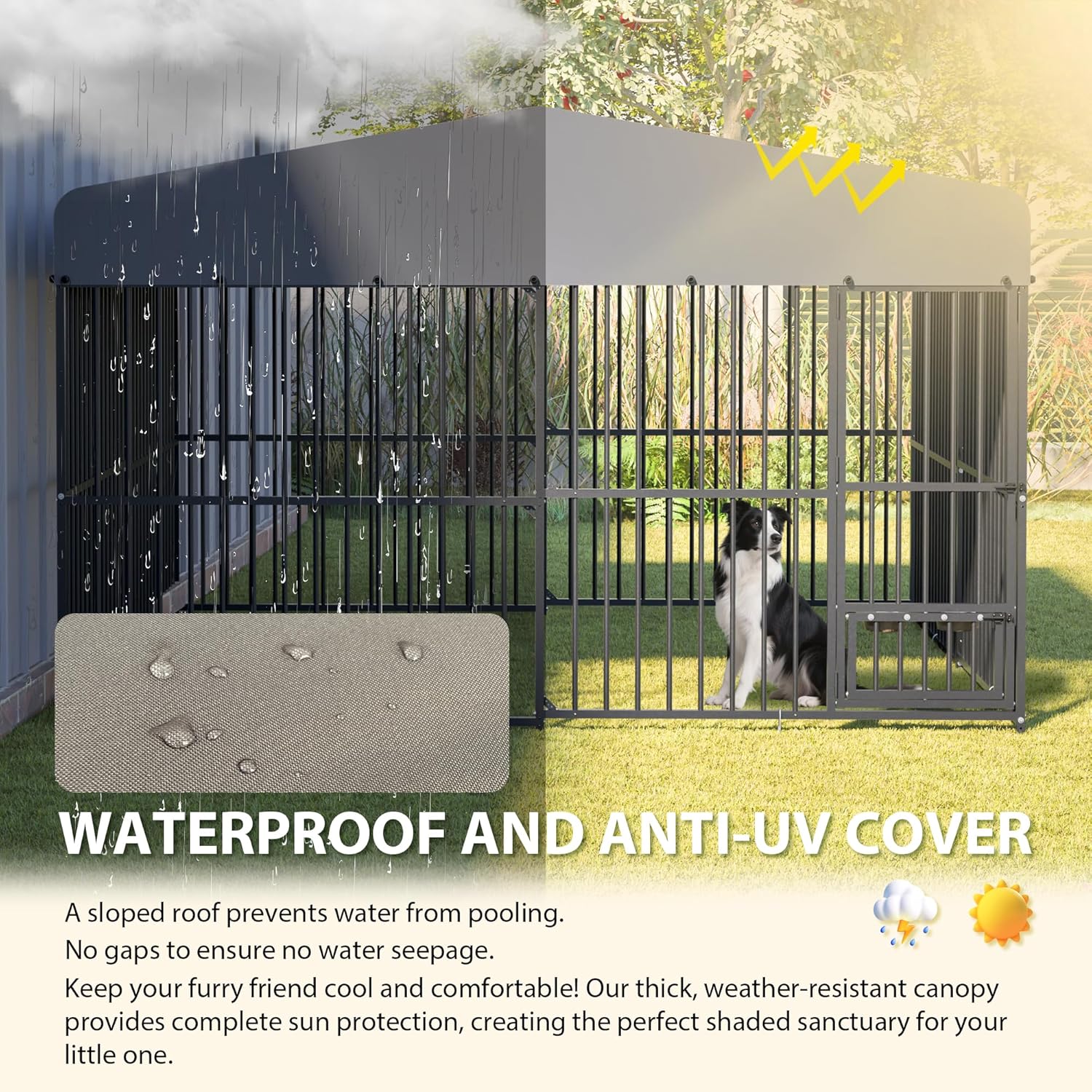 The Ultimate Outdoor Dog Kennel: Space, Security, and Shelter for Your Large Pup!