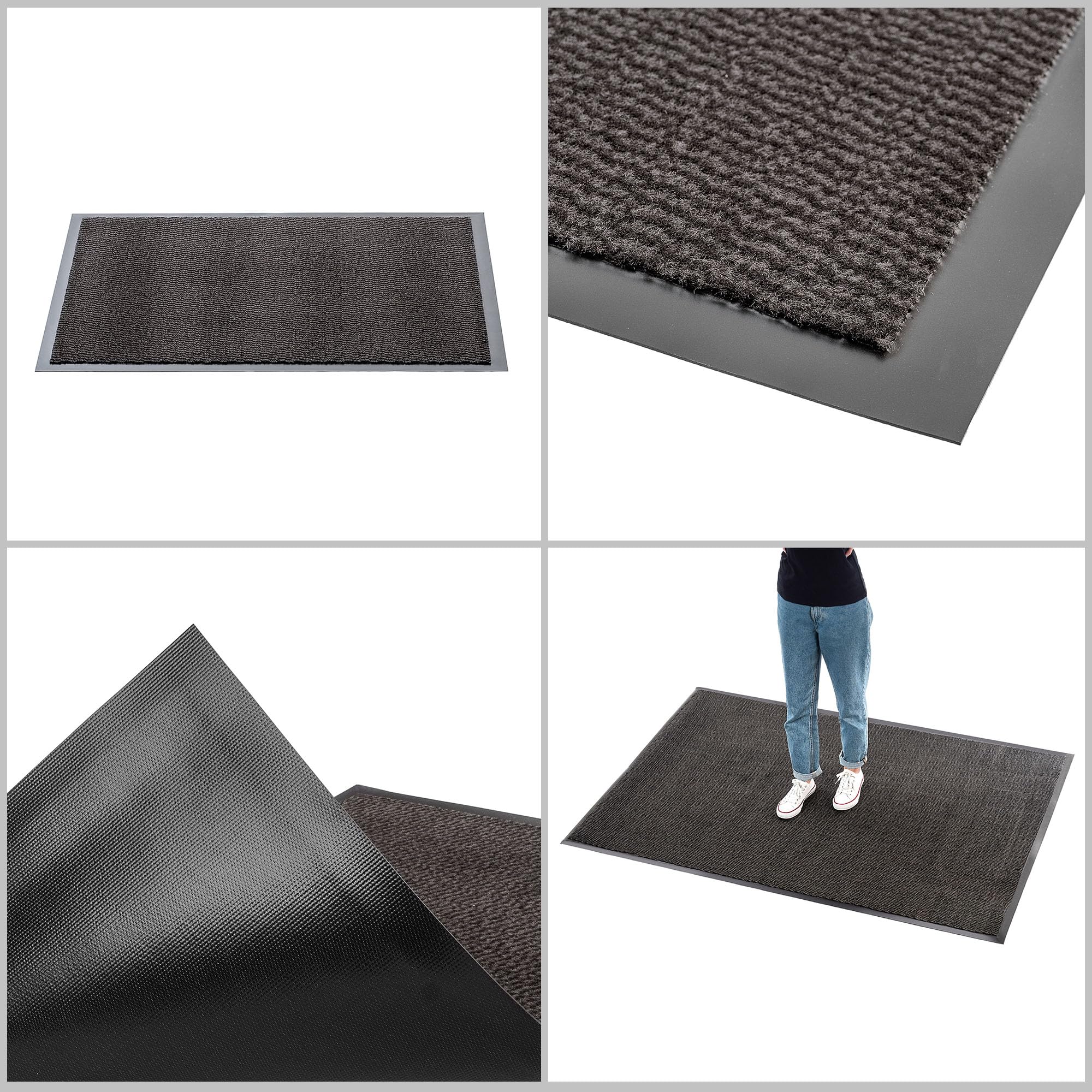 KADAX rutschfeste Schmutzfangmatte, Türmatte für den Innen- und Außenbereich, Fußmatte für Eingangsbereiche und Haustüren (Anthrazit, 120x180 cm)